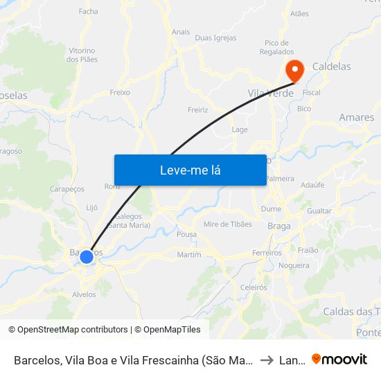 Barcelos, Vila Boa e Vila Frescainha (São Martinho e São Pedro) to Lanhas map