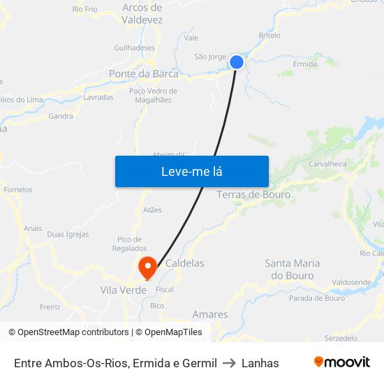 Entre Ambos-Os-Rios, Ermida e Germil to Lanhas map