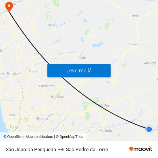 São João Da Pesqueira to São Pedro da Torre map