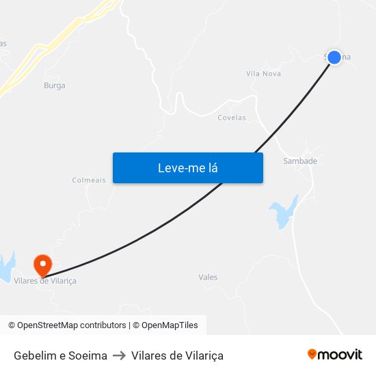 Gebelim e Soeima to Vilares de Vilariça map