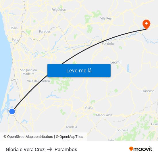 Glória e Vera Cruz to Parambos map