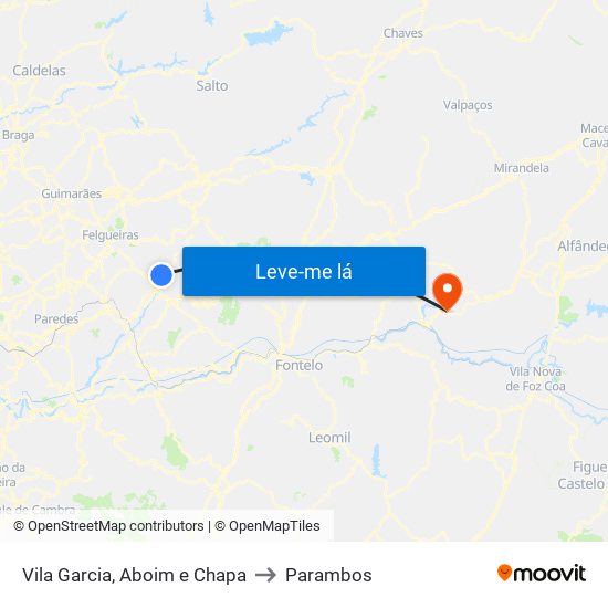 Vila Garcia, Aboim e Chapa to Parambos map