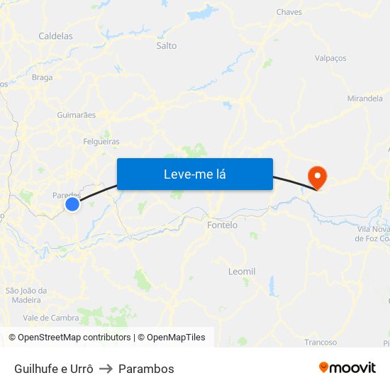 Guilhufe e Urrô to Parambos map