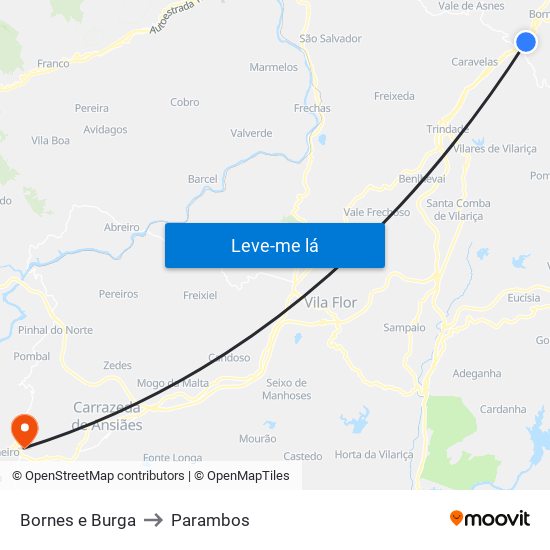 Bornes e Burga to Parambos map