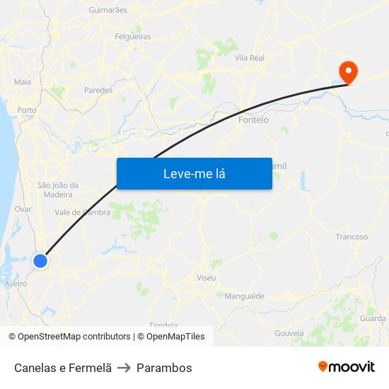 Canelas e Fermelã to Parambos map