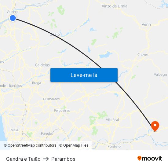 Gandra e Taião to Parambos map