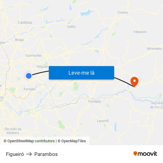 Figueiró to Parambos map