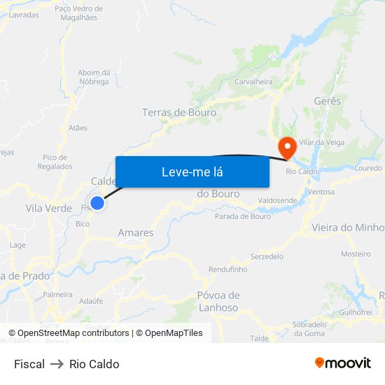 Fiscal to Rio Caldo map