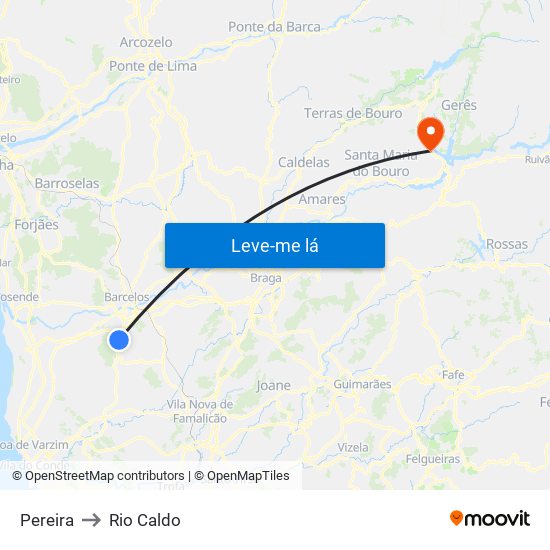 Pereira to Rio Caldo map