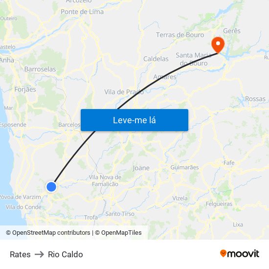 Rates to Rio Caldo map