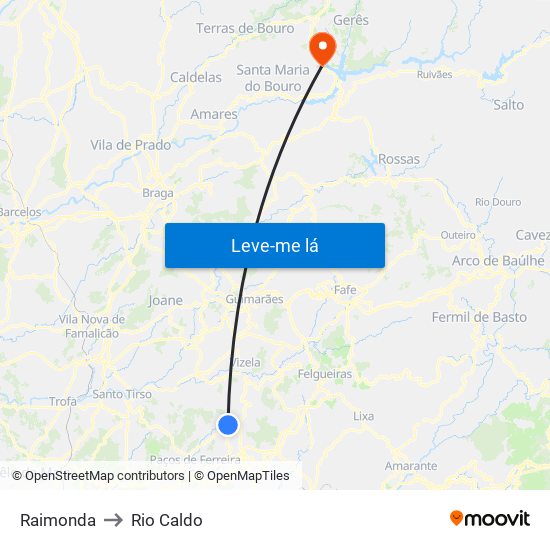 Raimonda to Rio Caldo map