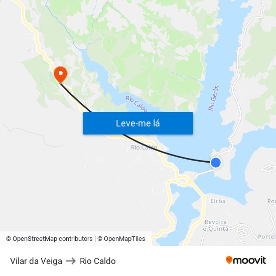 Vilar da Veiga to Rio Caldo map