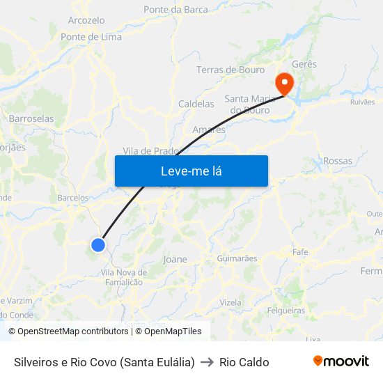 Silveiros e Rio Covo (Santa Eulália) to Rio Caldo map