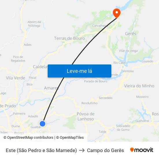 Este (São Pedro e São Mamede) to Campo do Gerês map