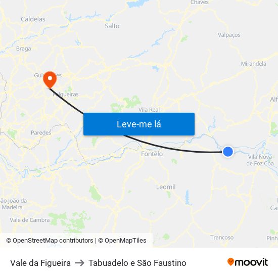 Vale da Figueira to Tabuadelo e São Faustino map