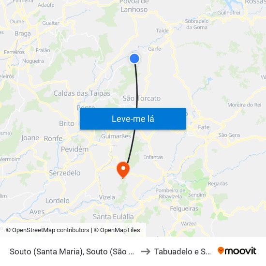 Souto (Santa Maria), Souto (São Salvador) e Gondomar to Tabuadelo e São Faustino map