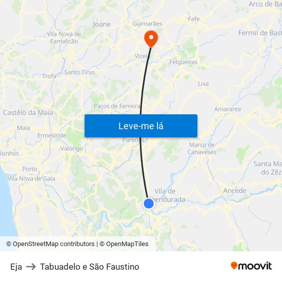 Eja to Tabuadelo e São Faustino map