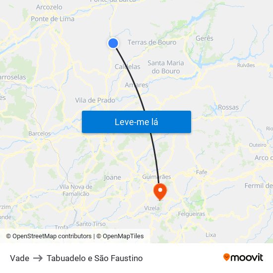 Vade to Tabuadelo e São Faustino map