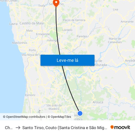 Chave to Santo Tirso, Couto (Santa Cristina e São Miguel) e Burgães map