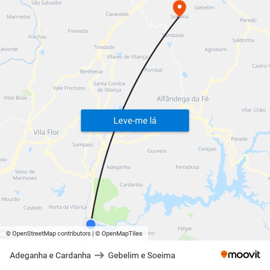 Adeganha e Cardanha to Gebelim e Soeima map