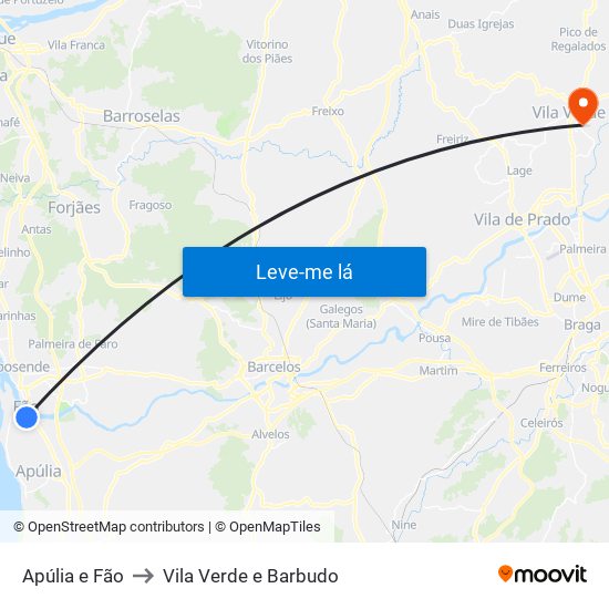 Apúlia e Fão to Vila Verde e Barbudo map