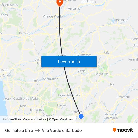 Guilhufe e Urrô to Vila Verde e Barbudo map