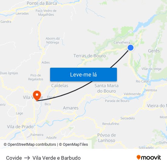 Covide to Vila Verde e Barbudo map