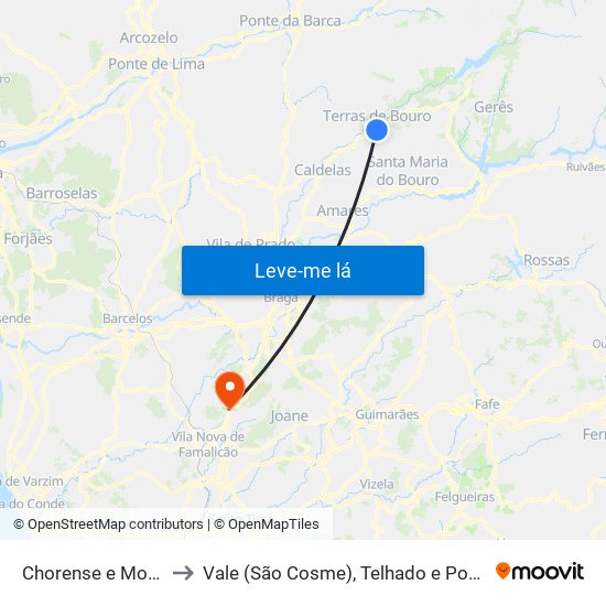 Chorense e Monte to Vale (São Cosme), Telhado e Portela map