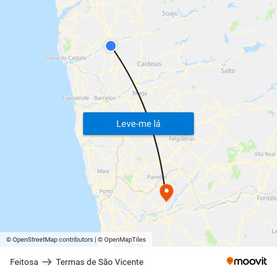 Feitosa to Termas de São Vicente map