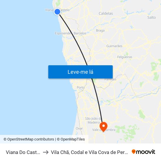 Viana Do Castelo to Vila Chã, Codal e Vila Cova de Perrinho map