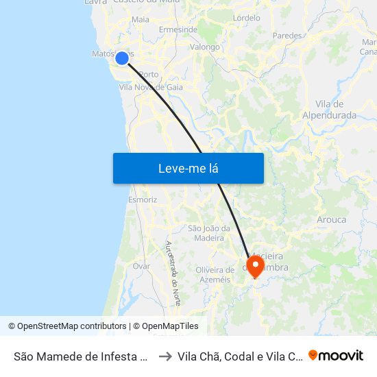 São Mamede de Infesta e Senhora da Hora to Vila Chã, Codal e Vila Cova de Perrinho map