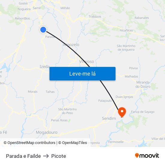 Parada e Faílde to Picote map