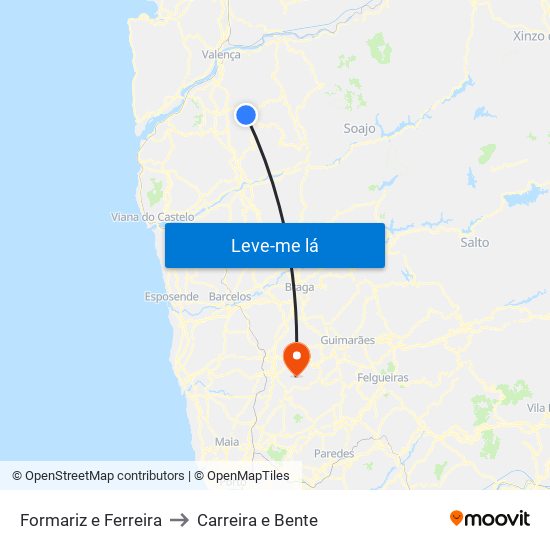 Formariz e Ferreira to Carreira e Bente map