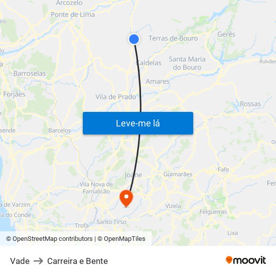 Vade to Carreira e Bente map