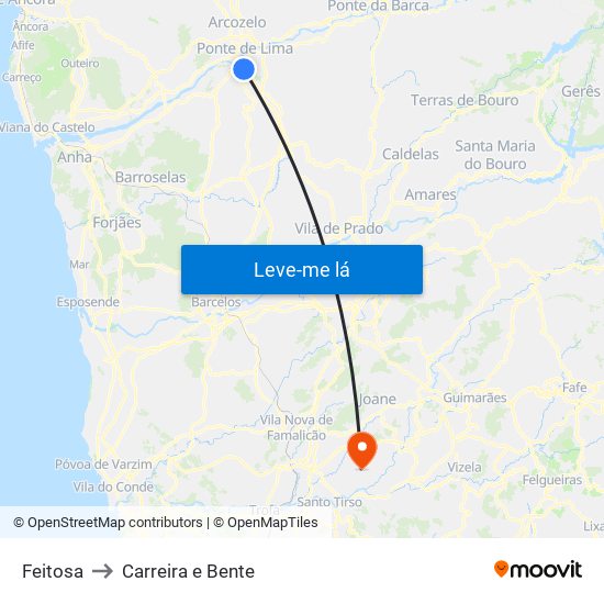 Feitosa to Carreira e Bente map