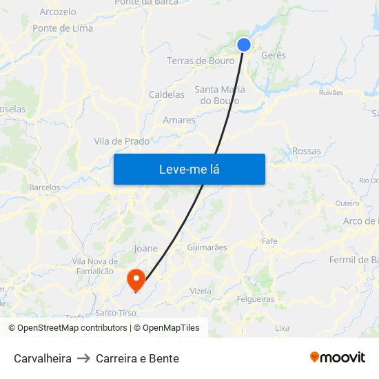 Carvalheira to Carreira e Bente map