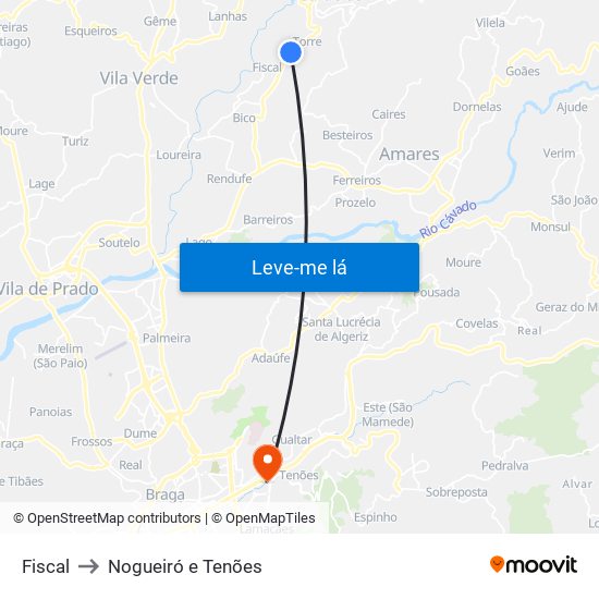 Fiscal to Nogueiró e Tenões map