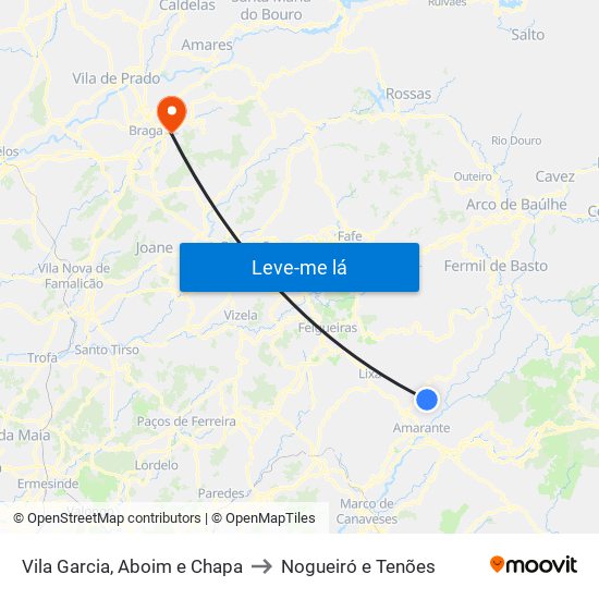 Vila Garcia, Aboim e Chapa to Nogueiró e Tenões map