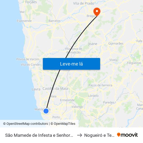 São Mamede de Infesta e Senhora da Hora to Nogueiró e Tenões map