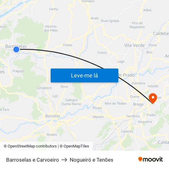 Barroselas e Carvoeiro to Nogueiró e Tenões map