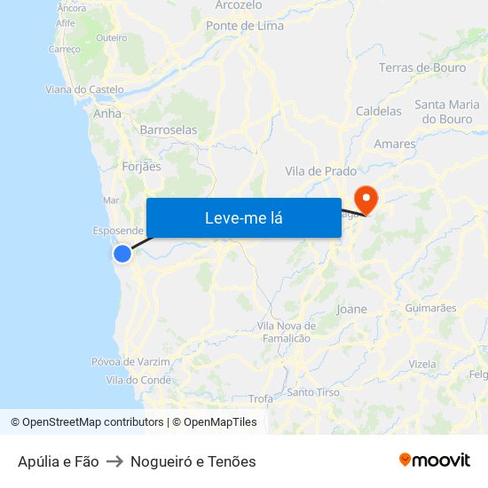 Apúlia e Fão to Nogueiró e Tenões map