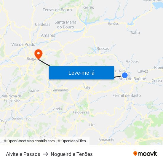 Alvite e Passos to Nogueiró e Tenões map