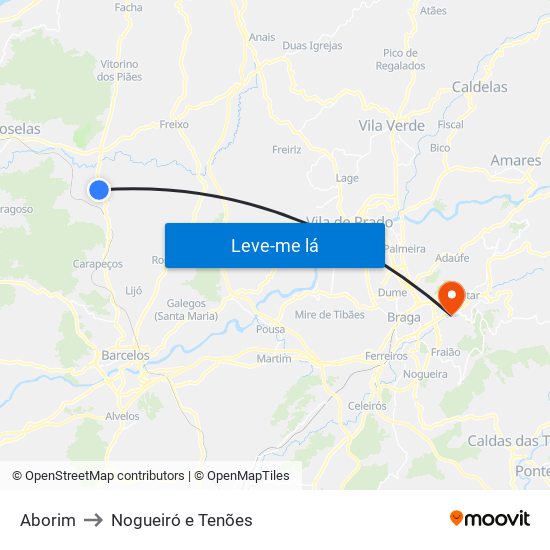 Aborim to Nogueiró e Tenões map