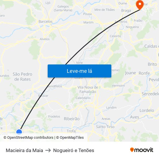 Macieira da Maia to Nogueiró e Tenões map
