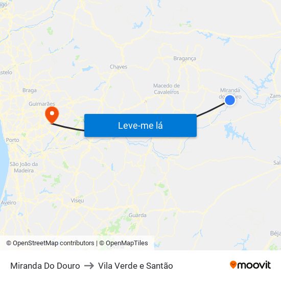Miranda Do Douro to Vila Verde e Santão map