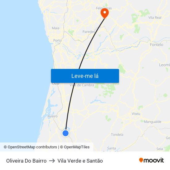 Oliveira Do Bairro to Vila Verde e Santão map