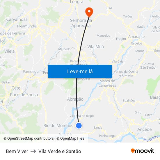 Bem Viver to Vila Verde e Santão map