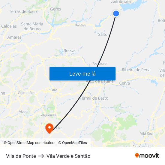 Vila da Ponte to Vila Verde e Santão map