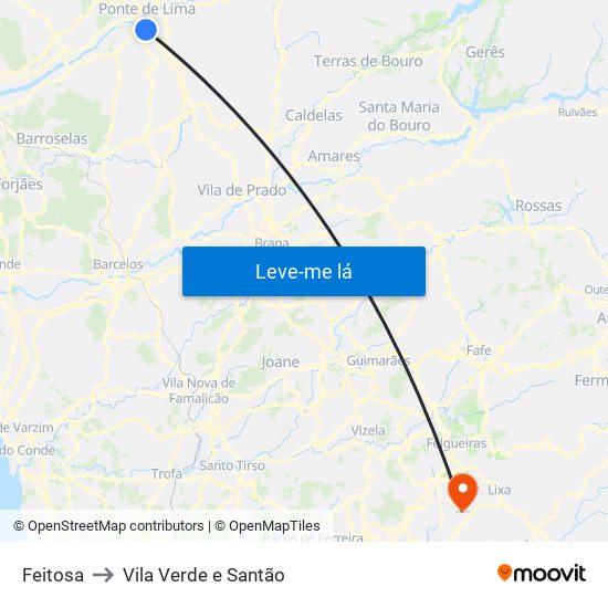 Feitosa to Vila Verde e Santão map
