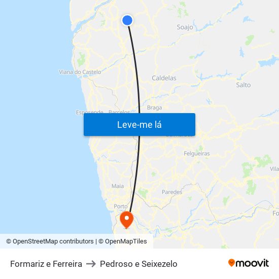 Formariz e Ferreira to Pedroso e Seixezelo map